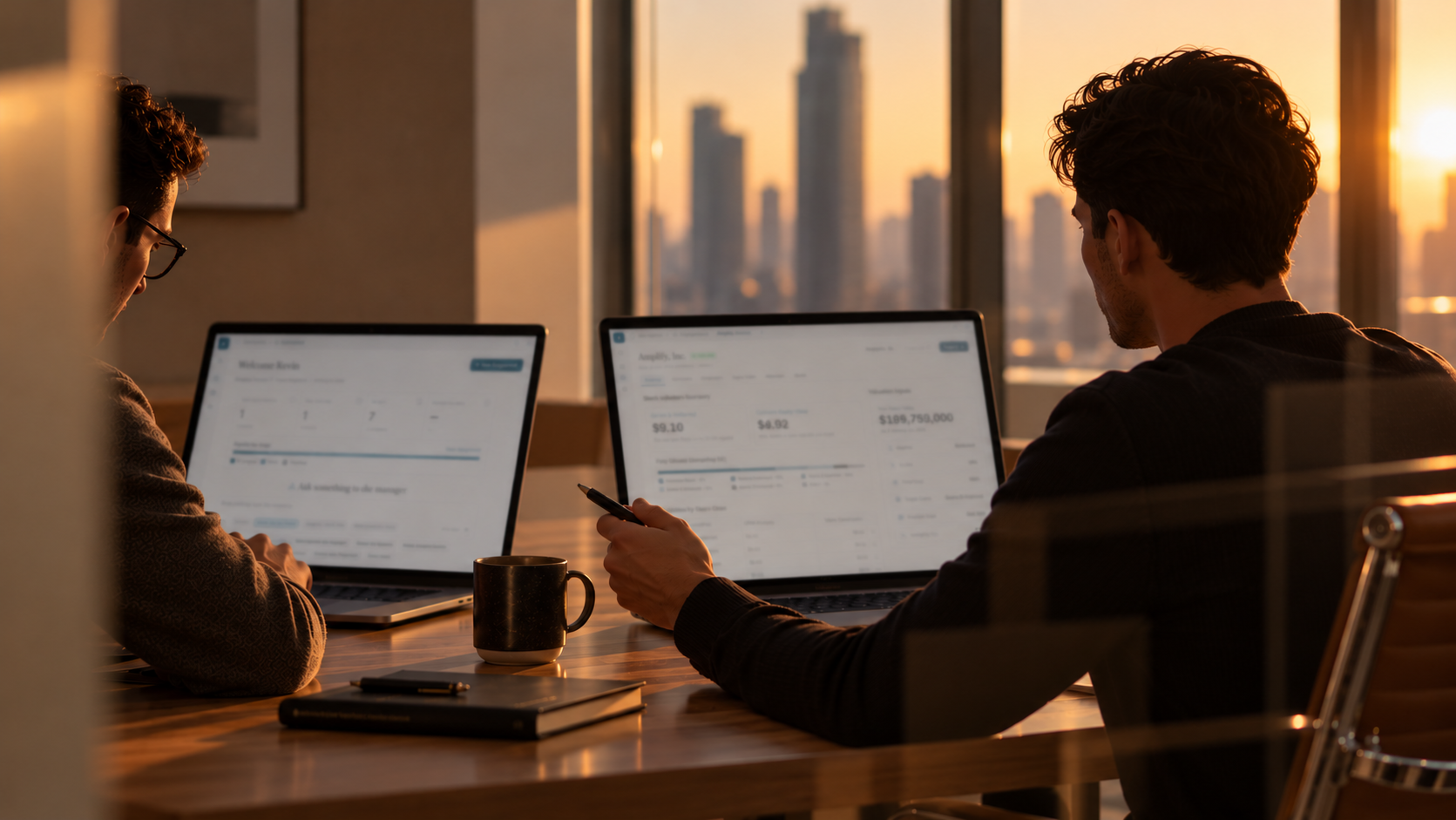 Financial professionals collaborating
